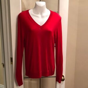 Women's V-Neck Red Sweater